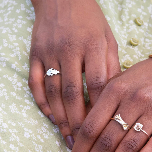 Sterling Silver Ring - "Chrysanthemum Leaf"