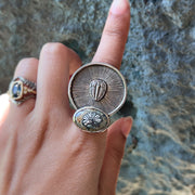 Sterling Silver and Fossilized Coral Ring - "Fossilized History"