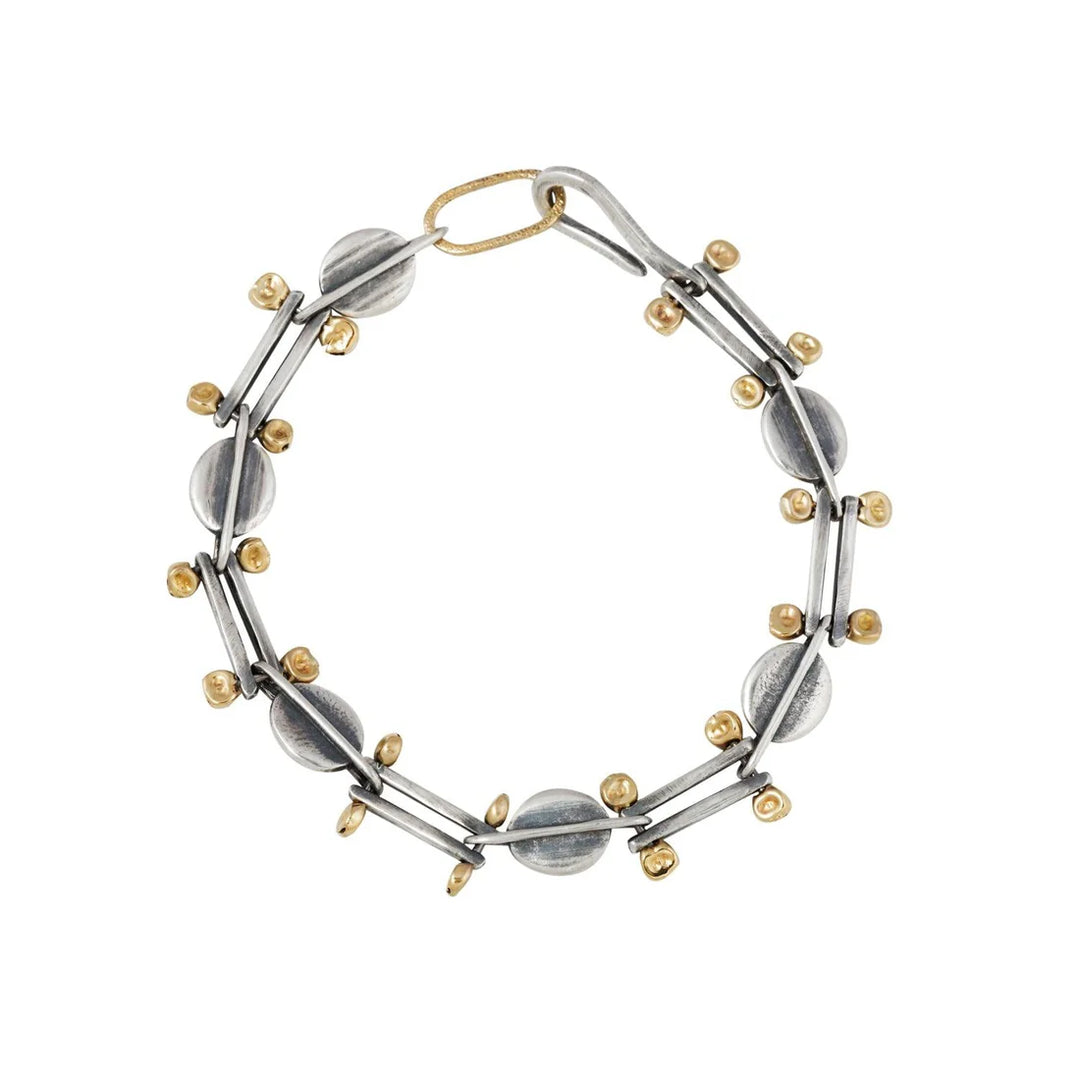 Yellow Gold & Sterling Silver Bracelet - "Desert Deco"