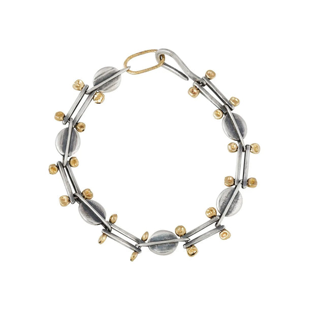 Yellow Gold & Sterling Silver Bracelet - "Desert Deco"