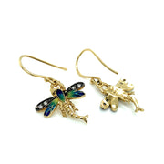 Diamond & Enamel Earrings - "Dragonflies"