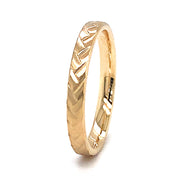 Endless Designs 14K Yellow Gold Weave/Braid Design Wedding Ring Side