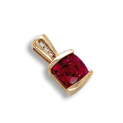 Garnet & Yellow Gold Estate Pendant - "Modern Love"