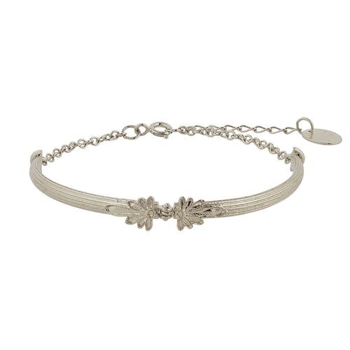 Sterling Silver Hinged Bracelet - "Ornate Columns"