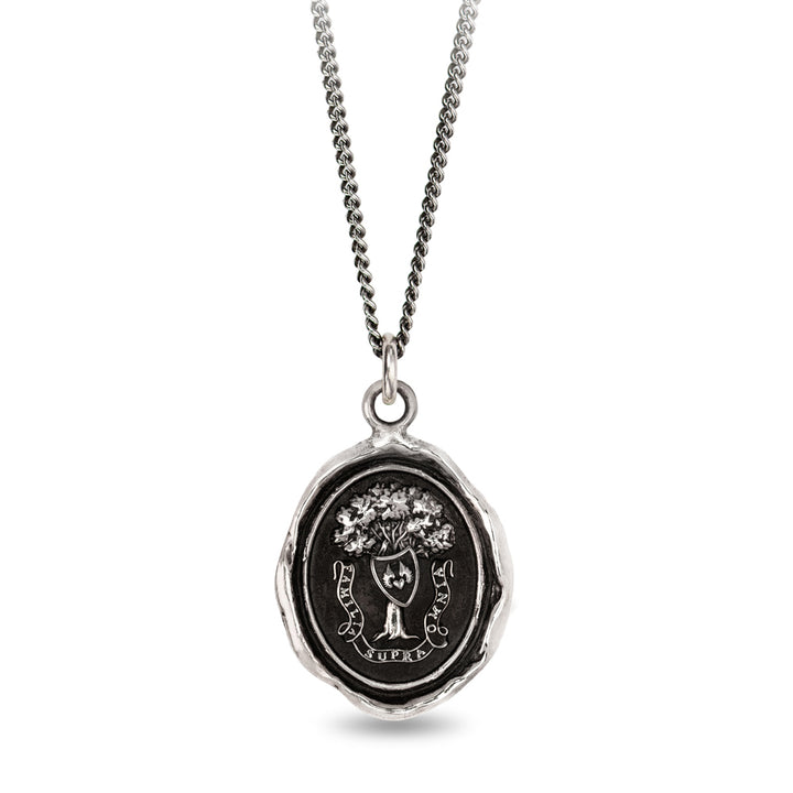 Sterling Silver Oak Tree Talisman Necklace - "Family Above All"