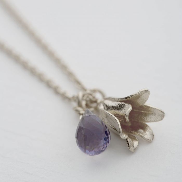 Iolite & Sterling Silver Necklace - "Little Bluebell"