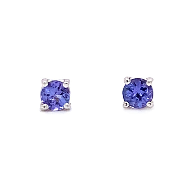 Tanzanite & White Gold Stud Earrings