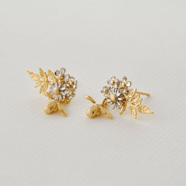 Sterling Silver & Gold Vermeil Earrings - "Posy Bloom"