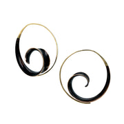 Large Spiral Bronze Earrings - "Western Twirl"