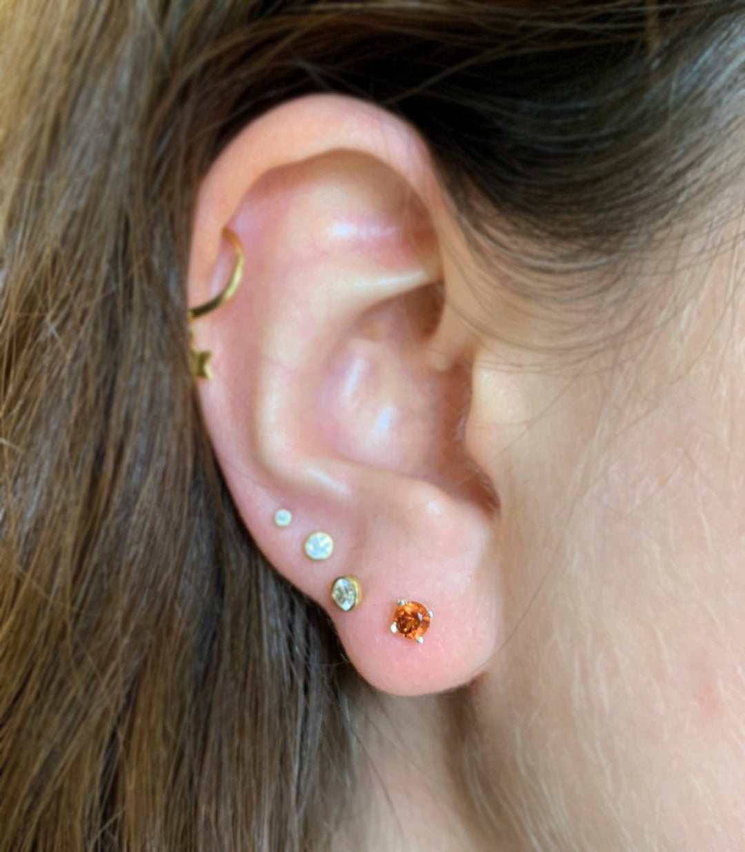 Montana Garnet & Sterling Silver Basket Studs - "Mountain Glow"