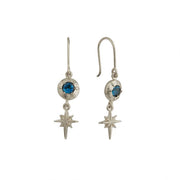 London Blue Topaz & Sterling Silver Drop Earrings - "Guiding Star"