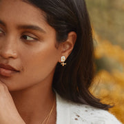 Sterling Silver & Gold Vermeil Drop Earrings - "Daisy with Teeny Tiny Bee Drops"