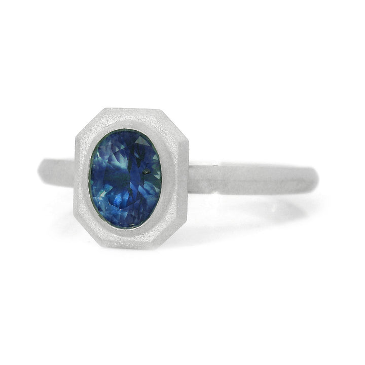 Montana Sapphire & White Gold Engagement Ring - "Fiona"
