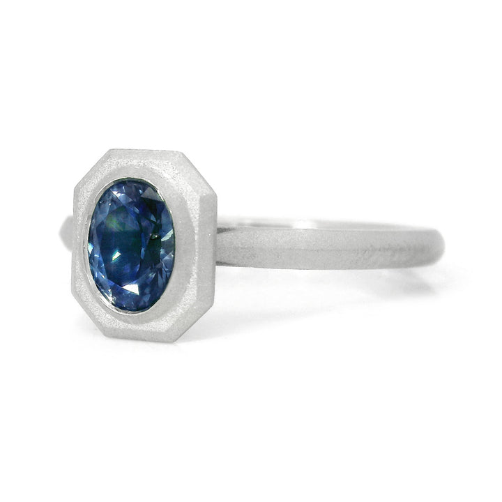 Montana Sapphire & White Gold Engagement Ring - "Fiona"
