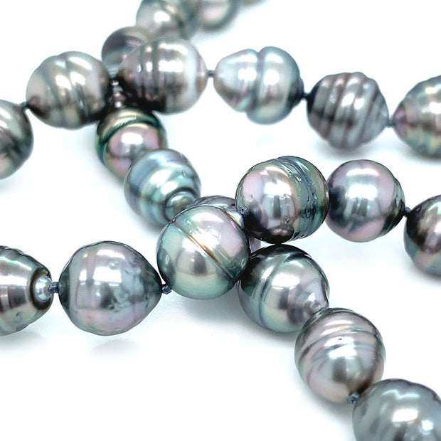 Tahitian Pearl Beaded Necklace with Hidden Vario Clasp - "Siren"