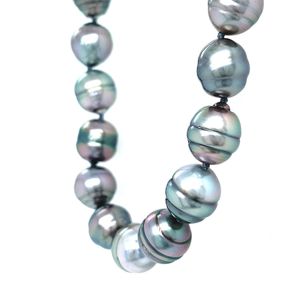 Tahitian Pearl Beaded Necklace with Hidden Vario Clasp - "Siren"