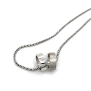 Sterling Silver Interlocking Mountain Pendant - "Spanish Peaks"