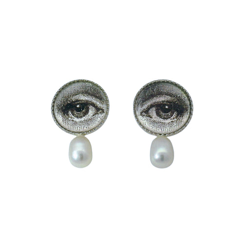 Pearl & Silver Earrings - "Lover's Eyes"