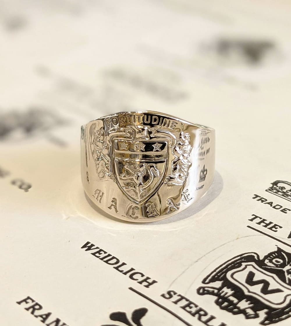 Close up of a custom designed ring