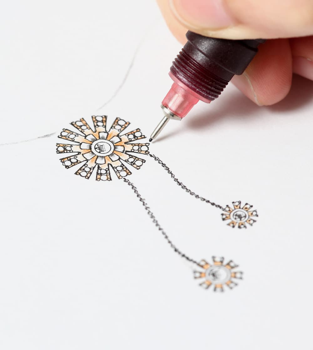 Close up of a custom jewelry design