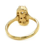 Morganite, Diamond & Yellow Gold Skull Ring - "Into the Crypt"