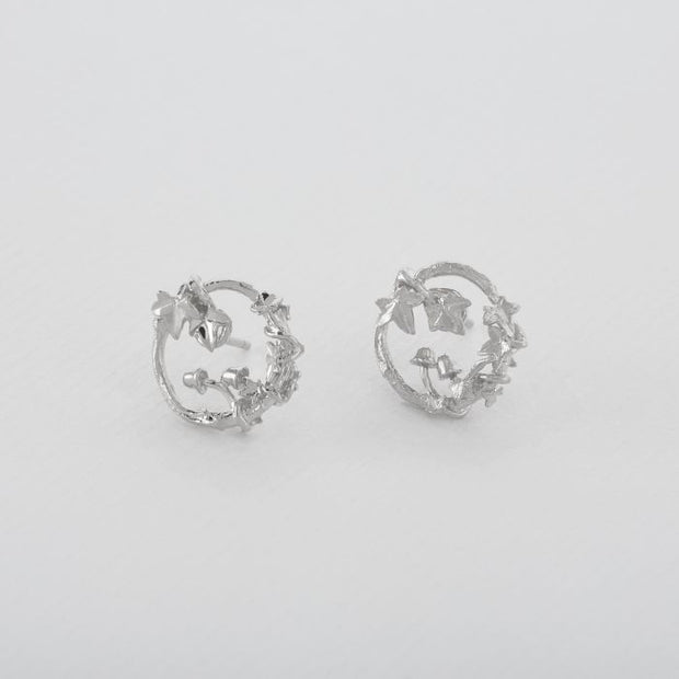 Sterling Silver Stud Earrings - "Woodland Loop"