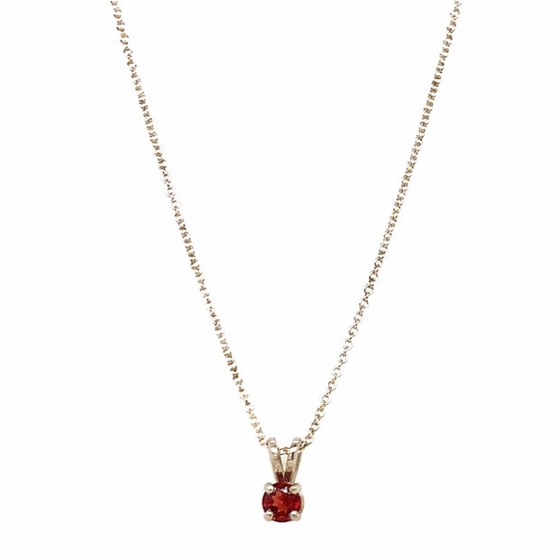 Sterling Silver Garnet Necklace - "Currant"