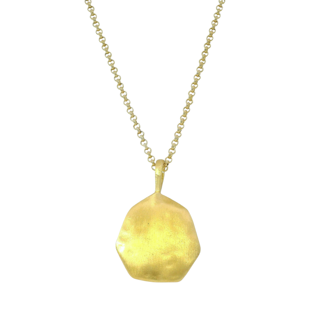 Gold Vermeill Hammered Necklace - "Essential"
