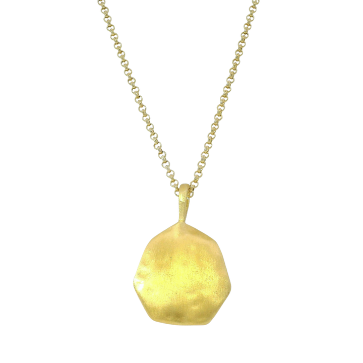 Gold Vermeill Hammered Necklace - "Essential"