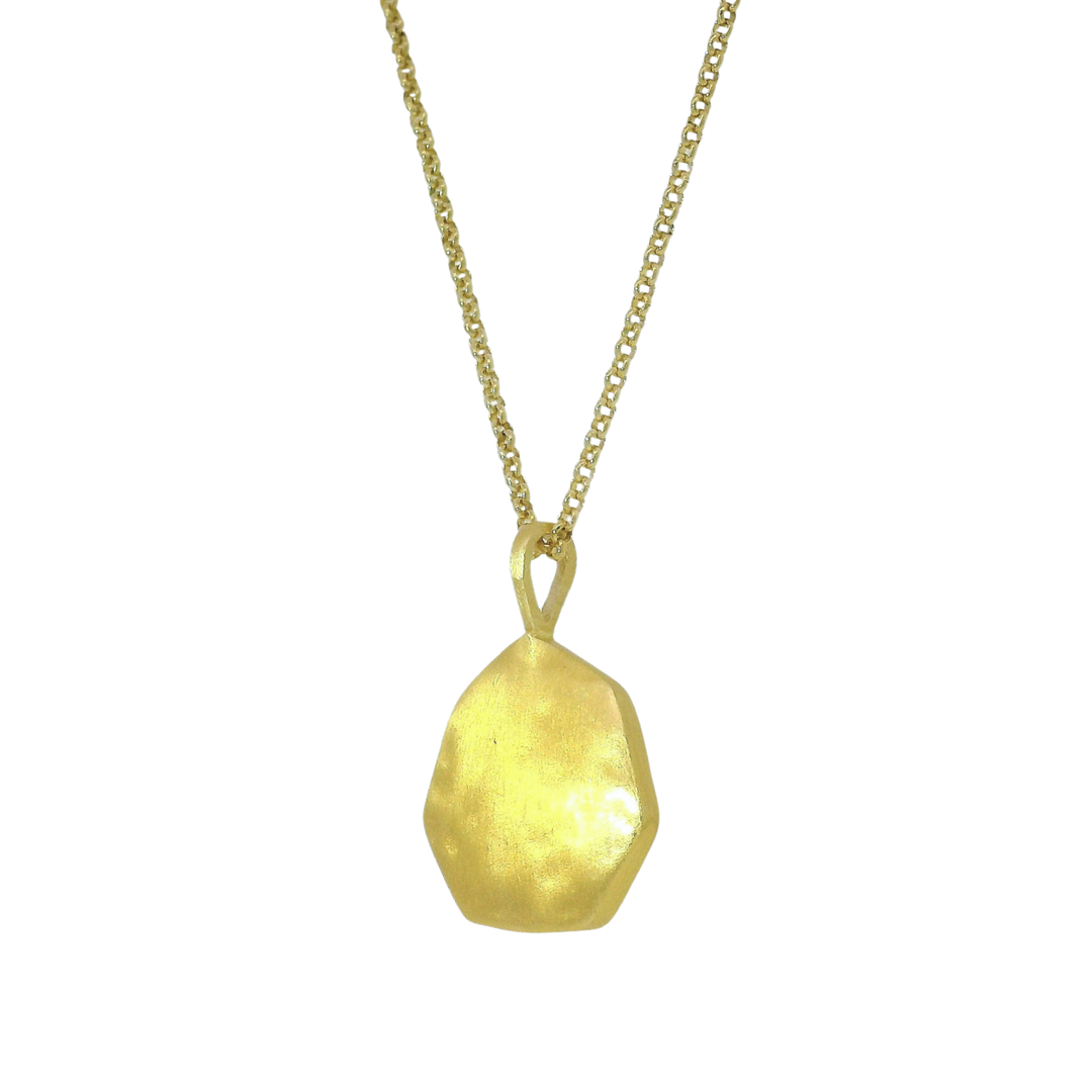Gold Vermeill Hammered Necklace - "Essential"