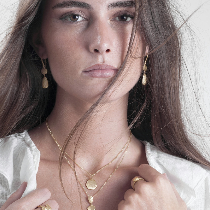 Gold Vermeill Hammered Necklace - "Essential"