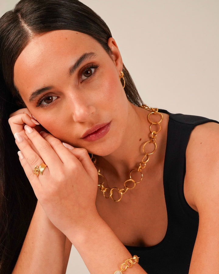 Gold Vermeil Circle Link Necklace - "Florence"