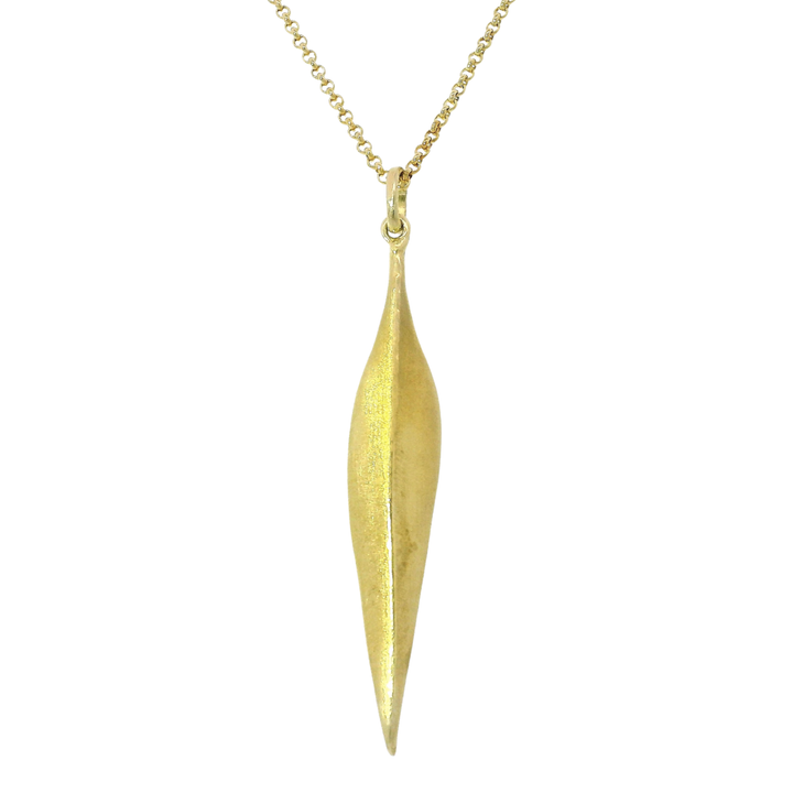 Gold Vermeill Large Leaf Necklace - "Forest"