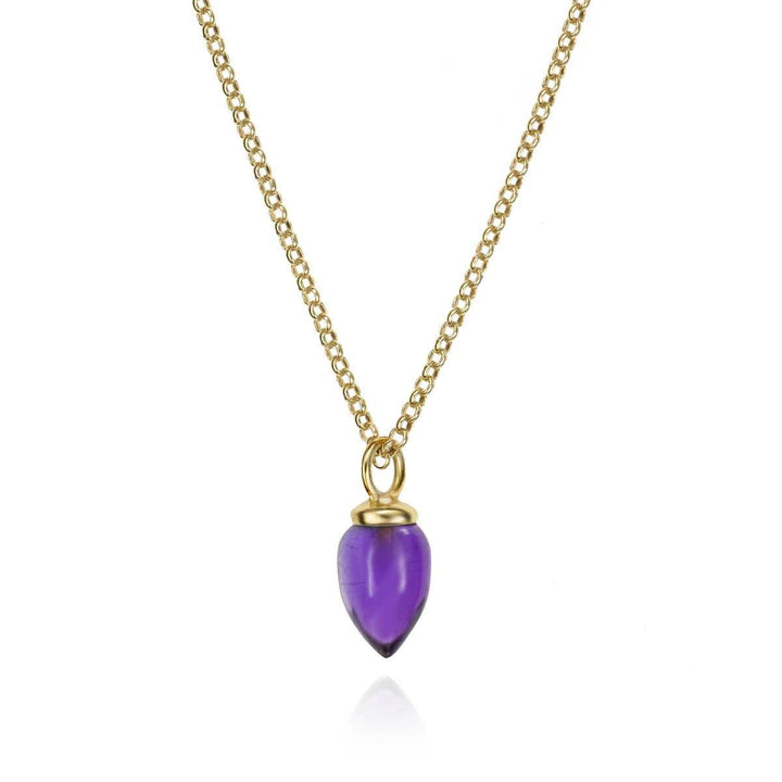 Gold Vermeil Amethyst Necklace - "Pendulum"