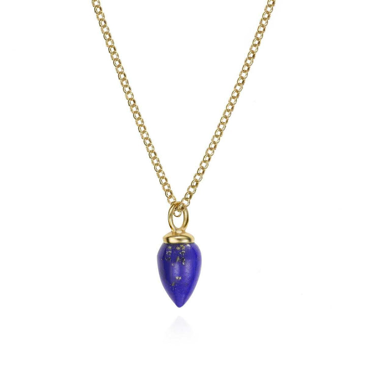 Gold Vermeil Lapis Lazuli Necklace - "Pendulum"