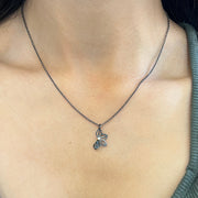 Sterling Silver and Diamond Origami Necklace - "Petite Anise Fold"