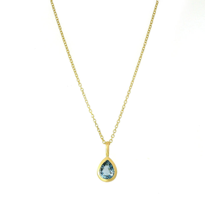 Pear-Shaped Aquamarine Pendant - "Drop of Ocean"