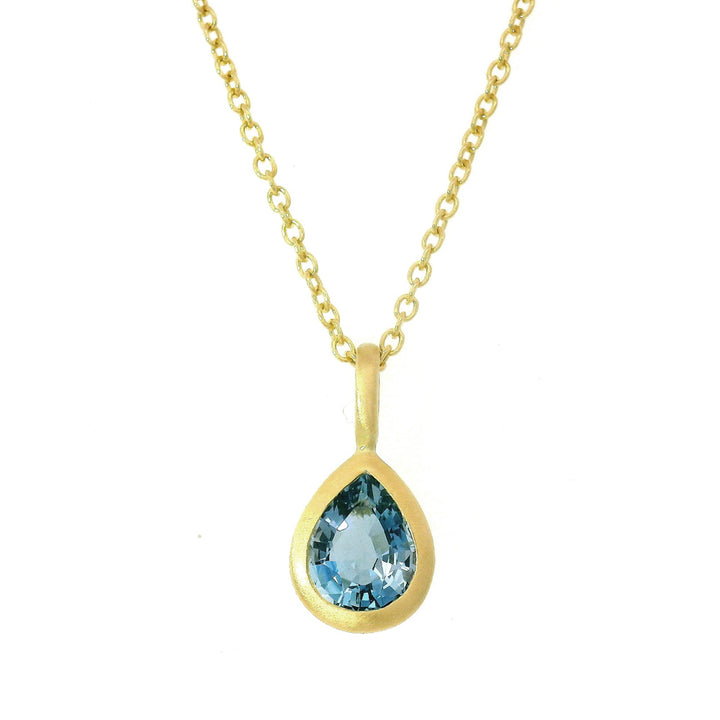 Pear-Shaped Aquamarine Pendant - "Drop of Ocean"