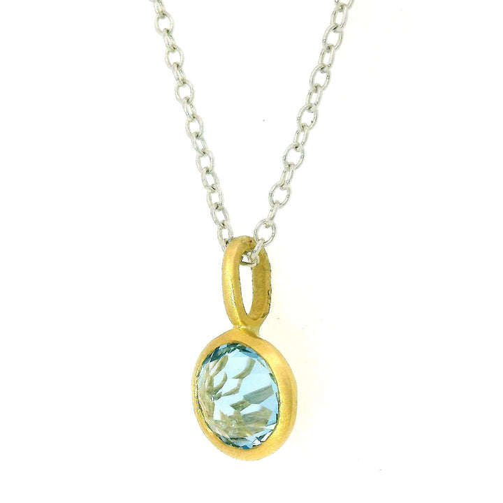 Aquamarine & Yellow Gold Pendant - "Misty Sea"