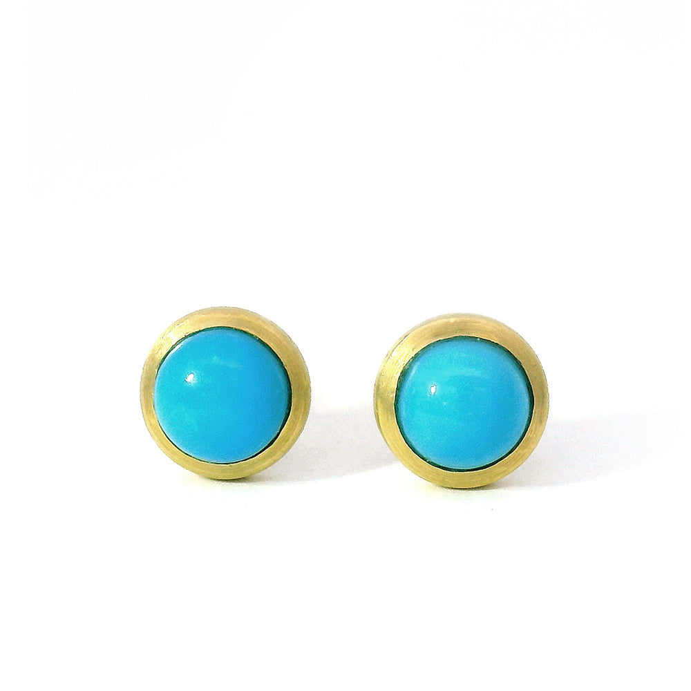 Sleeping Beauty Turquoise Stud Earrings - "Venetian Blue"
