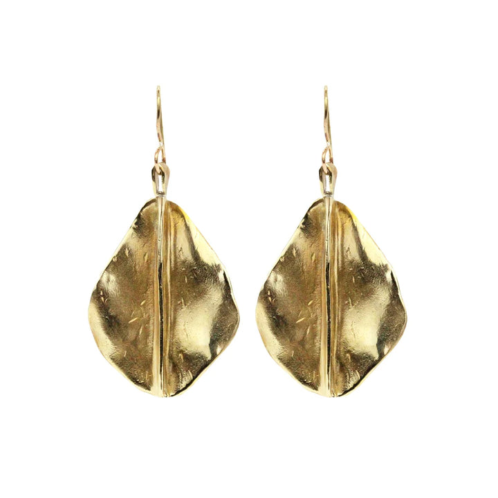 Bronze Drop Earrings - "Ridge Fan"