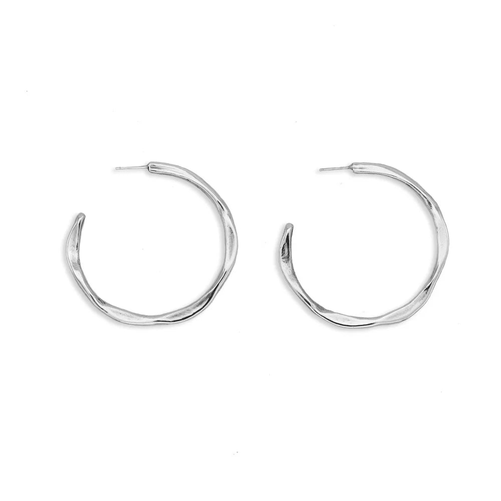 Sterling Silver Large Semi Hoop - "Maji"