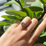 Montana Sapphire & Yellow Gold Engagement Ring - "Monet's Garden"