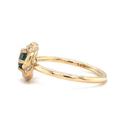 Montana Sapphire & Yellow Gold Engagement Ring - "Monet's Garden"