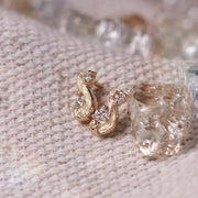 Diamond & Gold Single Stud Earring - "Renoir Breeze"