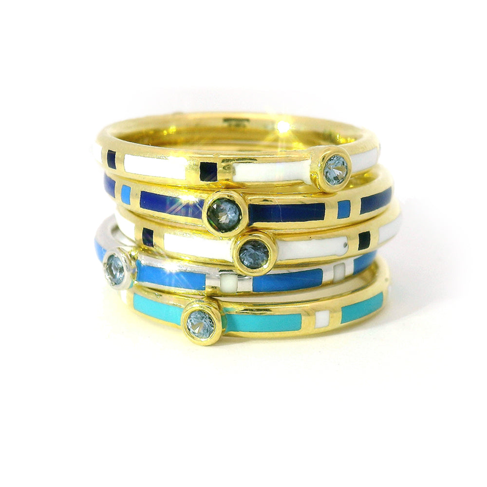 Yogo Sapphire & Enamel Band - "Rock Candy"