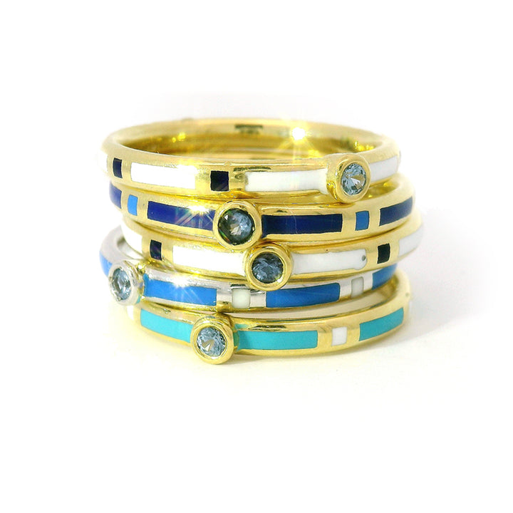 Yogo Sapphire & Enamel Band - "Rock Candy"