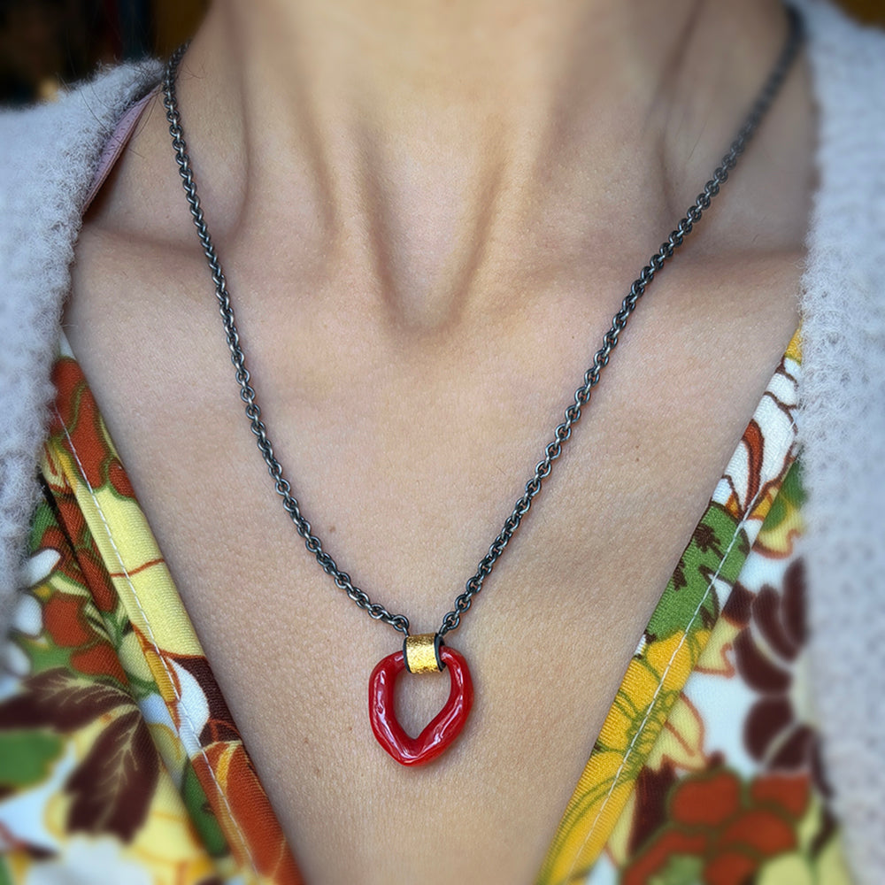 Mediterranean Red Branch Coral Necklace - "Colored Waters"