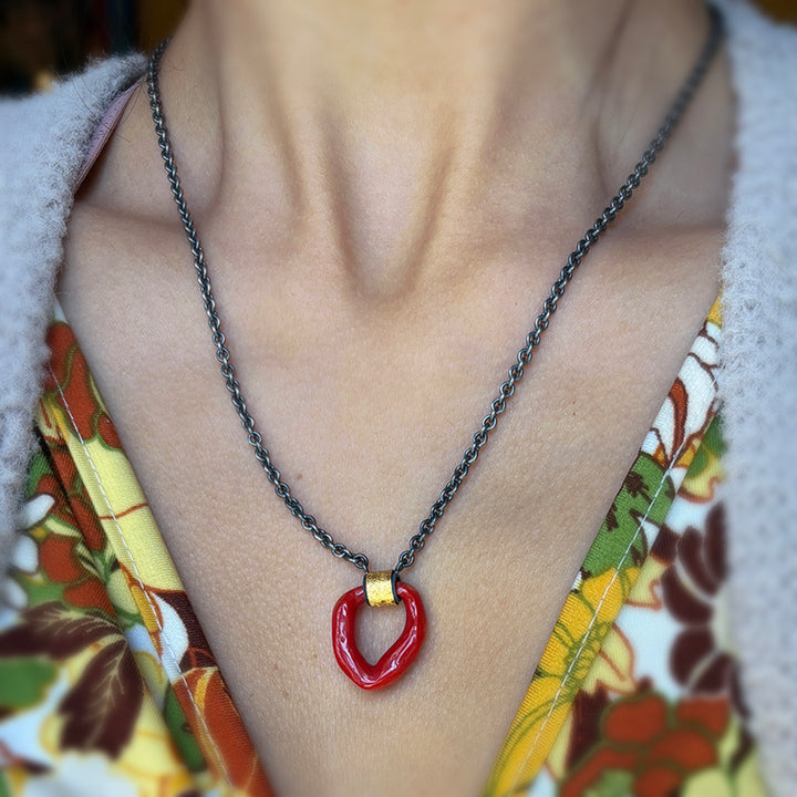 Mediterranean Red Branch Coral Necklace - "Colored Waters"
