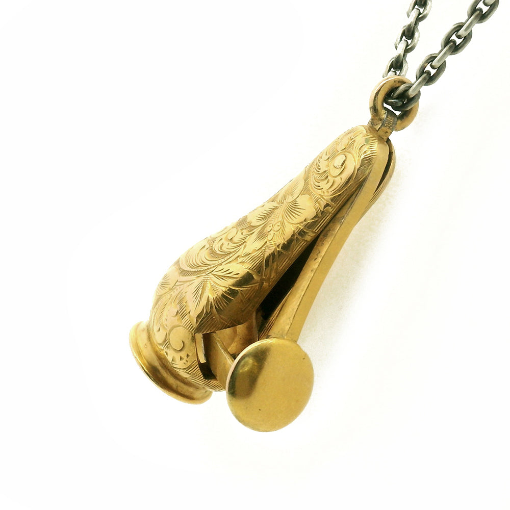 Victorian Era Gold Cigar Cutter Necklace - "Old Soul"